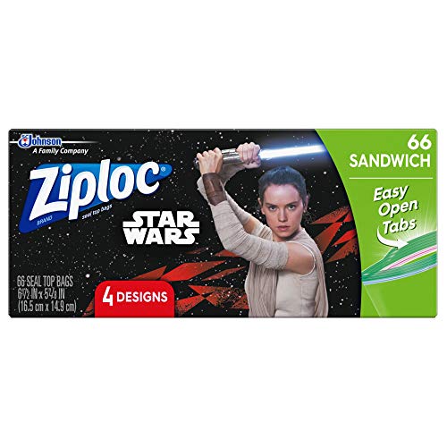 Product Cover Ziploc Brand Sandwich Bags Featuring 4 Different Star Wars Designs, 66ct