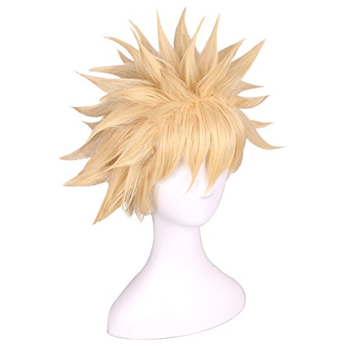 Product Cover ColorGround Short Afro Fluffy Anime Cosplay Wig (Blonde)