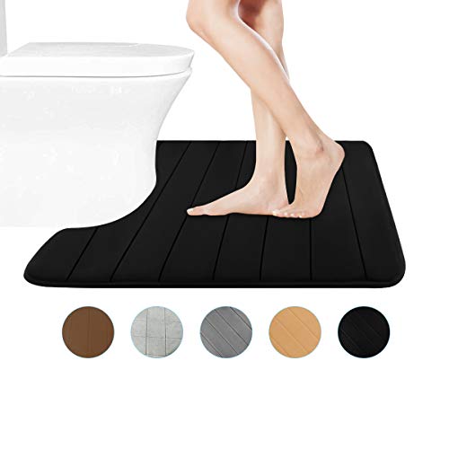 Product Cover FindNew Contour Bath Rugs, U-Shaped Bath Mats,Soft Memory Foam Bathroom Carpet, Nonslip Toilet Floor Mat,Machine Wash (19