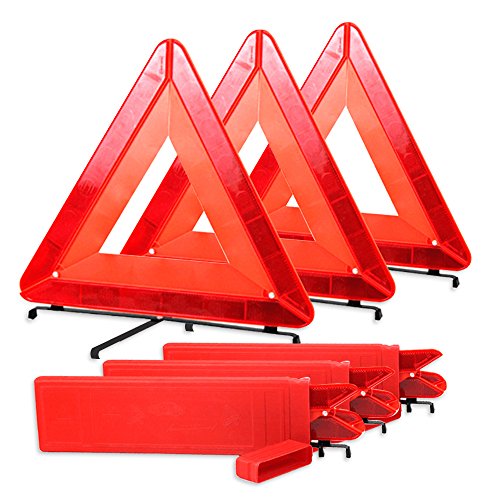 Product Cover Bigetaige Warning Triangle DOT Approved 3PK, Reflective Warning Road Safety Triangle Kit
