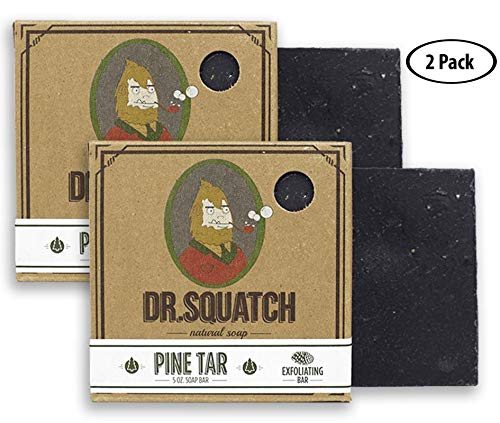 Product Cover Dr. Squatch Pine Tar Soap 2-pack Bundle - Mens Bar with Natural Woodsy Scent and Skin Exfoliating Scrub - Handmade with Pine, Coconut, Olive Organic Oils in USA (2 Bar Set)