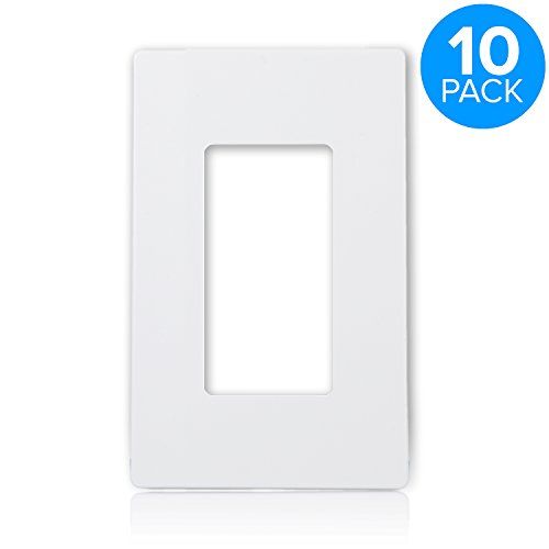 Product Cover Maxxima 1 Gang Decorative Outlet Screwless Wall Plate, White, Single Outlet, Standard Size (Pack of 10)