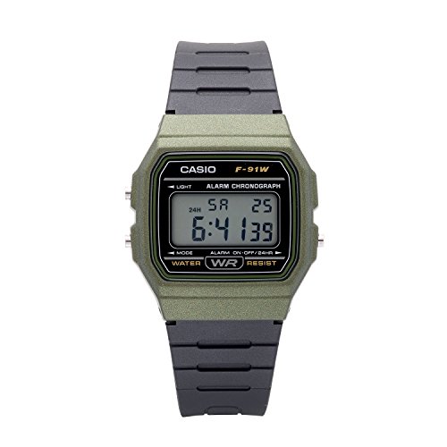 Product Cover Casio Men's 'Vintage' Quartz Plastic and Resin Casual Watch, Color:Black (Model: F-91WM-3ACF)