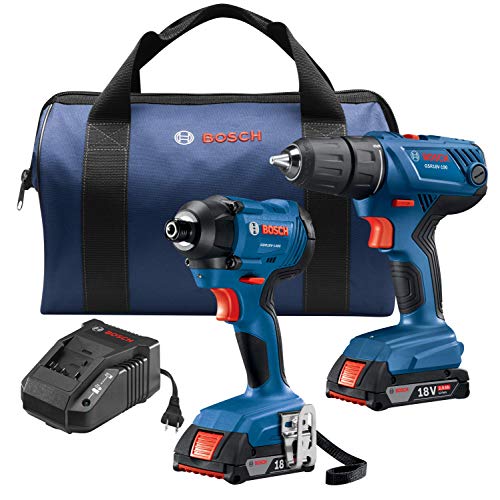 Product Cover Bosch 18V 2-Tool Combo Kit with 1/2 In. Compact Drill/Driver and 1/4 In. Hex Impact Driver GXL18V-26B22