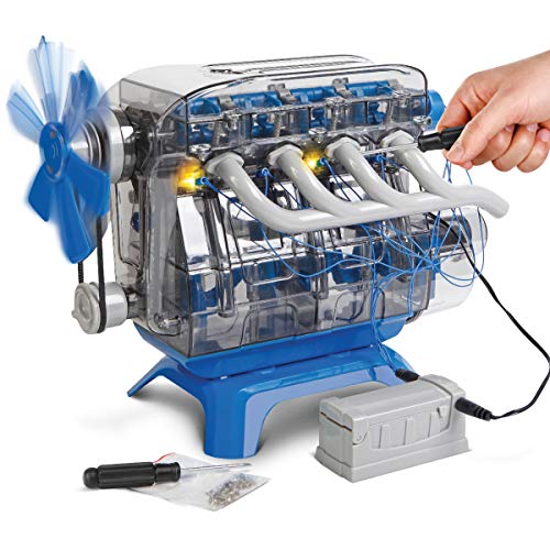 Product Cover DISCOVERY KIDS DIY Toy Model Engine Kit, Mechanic Four Cycle Internal Combustion Assembly Construction, Comes W/Valves, Cylinders, Hardware & Much More, Encourages STEM Creativity/Critical Thinking