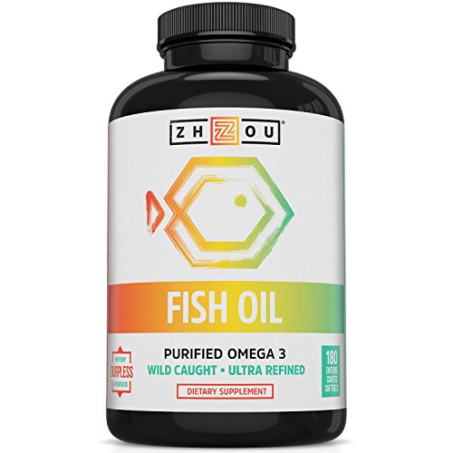 Product Cover Fish Oil - Max Strength Omega 3 Fatty Acids with EPA and DHA from Purified, Sustainably-Sourced Fish Oil- Heart, Joint and Brain Health Formula - High Potency, Burpless Fish Oil Softgels