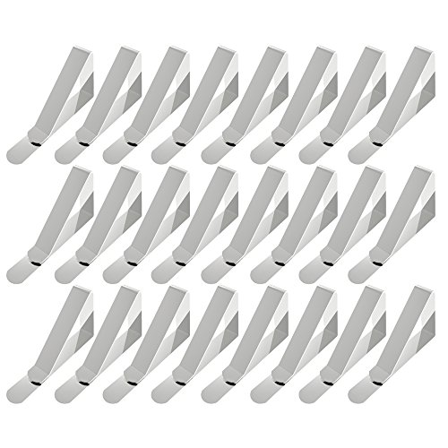 Product Cover Alamic Tablecloth Clips Picnic Table Clips Stainless Steel Picnic Table Cloth Holders Table Cover Clips Clamps - 24 Pack