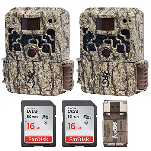 Product Cover (2) Browning Trail Cameras Strike Force Extreme 16 MP Game Camera + 16GB SD Card + Focus USB Reader Bundle