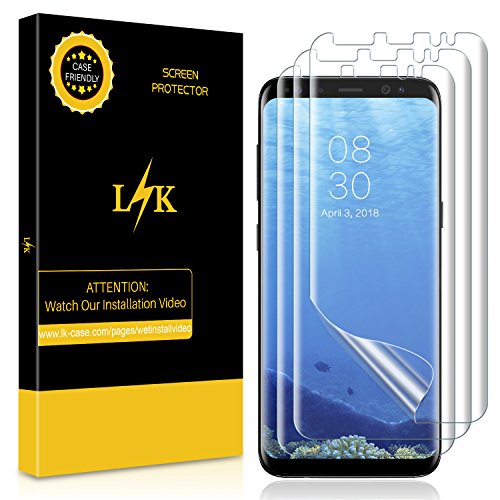 Product Cover LK [3 Pack] Screen Protector for Samsung Galaxy S8 Plus, [New Version] [Full Coverage] [Bubble-Free] HD Clear Flexible Film