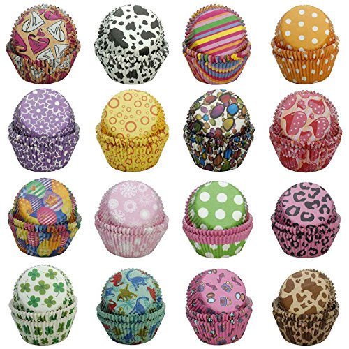 Product Cover Cupcake-Liners Baking-Cups SophieBella Value-Pack for Party, Holiday, Birthday (400 ct 16 styles Random)