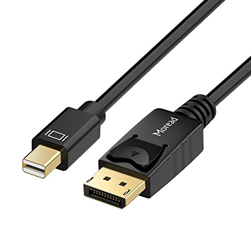 Product Cover Moread Mini DisplayPort to DisplayPort Cable, 10 Feet, Gold-Plated Thunderbolt to DisplayPort (Mini DP to DP) Display Cable 4K Resolution Ready - Black