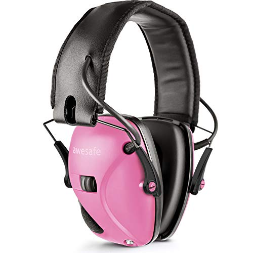 Product Cover Awesafe Electronic Shooting Earmuff, Noise Reduction Sound Amplification Electronic Safety Ear Muffs, Ear Protection, NRR 22 dB, Ideal for Shooting and Hunting, Pink ... ...