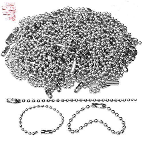 Product Cover 150 pcs 100mm Bead Connector Clasp,2.4mm Diameter Ball Chain Keychain Rings Metal Bead Chain Nickel Chain Dog Tag Chain