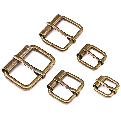 Product Cover ◕‿◕ Swpeet 50 Pcs Bronze Assorted Multi-Purpose Metal Roller Buckles for Belts Hardware Bags Ring Hand DIY Accessories - 1/2 Inch, 5/8 Inch, 3/4 Inch, 1 Inch, 1-1/4 Inch