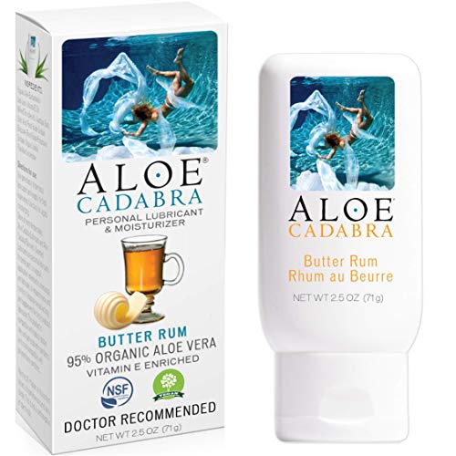 Product Cover Aloe Cadabra Personal Lubricant, Natural Butter Rum Flavored Lube for Sex, Oral, Women, Men & Couples, 2.5 Ounce