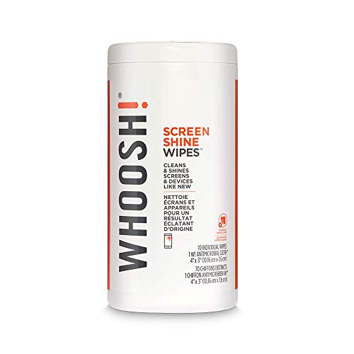 Product Cover WHOOSH! Screen Cleaner Wipes - Safe for All Screens - Smartphones, iPads, Eyeglasses, Kindle, Touchscreen & TVs (70 Count, Canister)