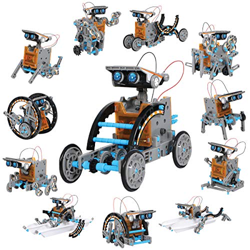 Product Cover DISCOVERY KIDS Mindblown STEM 12-in-1 Solar Robot Creation 190-Piece Kit with Working Solar Powered Motorized Engine and Gears, Construction Engineering Set