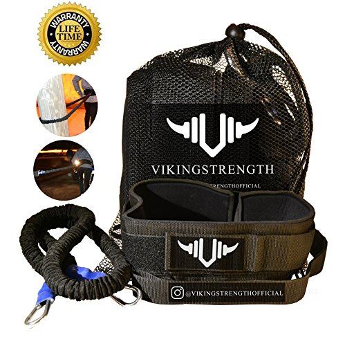 Product Cover Vikingstrength - 360° Resistance Running Training Bungee Band (Waist) & Workout Guide Speed, Fitness Agility - Gym Equipment for Football, Basketball, Crossfit, Solo or Partner