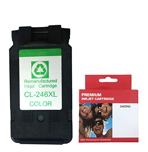 Product Cover SAIDING CL-246XL(1Tri-Color)Ink Cartridge Replacement Compatible For Canon CL246 PIXMA iP2820 MG2400 MG2420 MG2450 MG2520 MG2550 MG2900 MG2920 MG2922 MG2924 MX492 MX490 Printer Show Accurate Ink Level