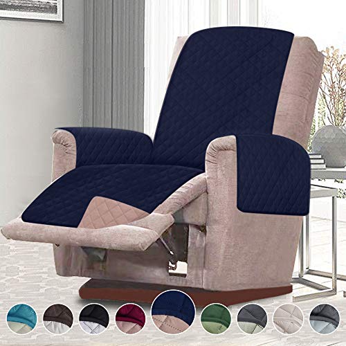 Product Cover RHF Reversible Chair Cover, Chair Cover, Chair Cover for Dogs, Pet Cover for Chair, Chair Slipcover, Chair Protector, Machine Washable, Double Diamond Quilted(Recliner Chair: Navy/Sand)