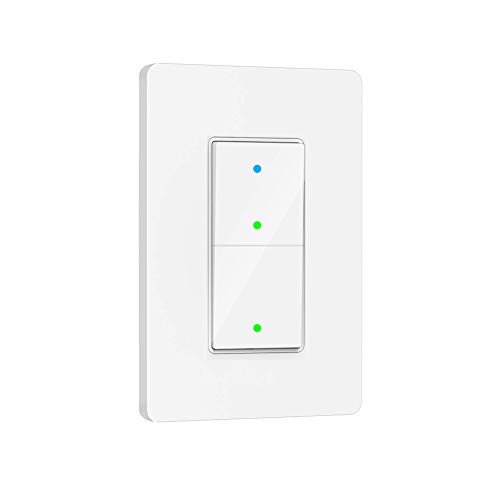 Product Cover Smart Light Switch, 2 Way WiFi Smart Switch Button, Compatible with Alexa and Google Home, Remote Control with Timing Funtion, No Hub Required,Smart Life APP Provides Control from Anywhere