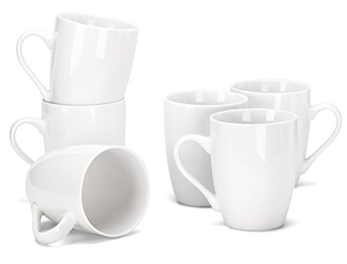 Product Cover MIWARE 12 Ounce Porcelain Mugs, Set of 6, Tea and Coffee Mug Set, White