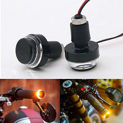Product Cover TRP TRADERS 2 in1 Universal Motorcycle Handlebar White + Turn Signal Grip Bar End LED Light
