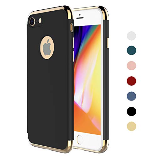 Product Cover RORSOU iPhone 8 Case,iPhone 7 Case, 3 in 1 Ultra Thin and Slim Hard Case Coated Non Slip Matte Surface with Electroplate Frame for Apple iPhone 7 (4.7