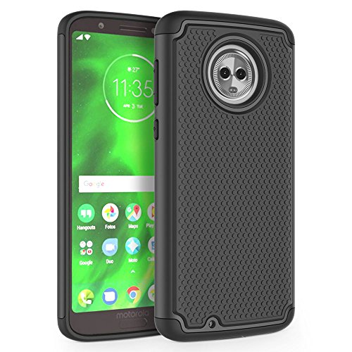 Product Cover Moto G6 Case, SYONER [Shockproof] Defender Phone Case Cover for Motorola Moto G 6th Generation [Black]