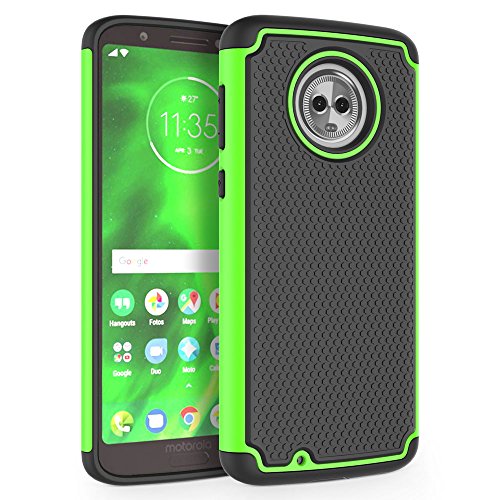 Product Cover Moto G6 Case, SYONER [Shockproof] Defender Phone Case Cover for Motorola Moto G 6th Generation [Green]