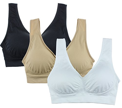 Product Cover Cabales Women's 3-Pack Seamless Wireless Sports Bra with Removable Pads