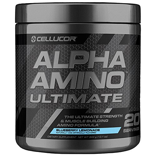 Product Cover Cellucor Alpha Amino Ultimate EAA & BCAA Recovery Powder + HMB, Essential & Branched Chain Amino Acids For Post Workout Hydration, Blueberry Lemonade, 20 Servings