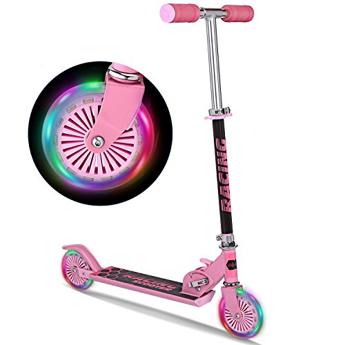 Product Cover WeSkate B3 Scooter for Kids with LED Light Up Wheels, Adjustable Height Kick Scooters for Boys and Girls, Rear Fender Break|5lb Lightweight Folding Kids Scooter, 110lb Weight Capacity