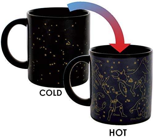 Product Cover Heat Changing Constellation Mug - Gold Stars - Add Coffee or Tea and 11 Constellations Appear - Comes in a Fun Gift Box