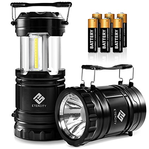 Product Cover Etekcity 2 Pack LED Camping Lantern Battery Powered Flashlights Portable 2-in-1 Collapsible Lantern Lights, Survival Light for Hiking, Fishing, Reading, Hurricane, Storms, Power Outage