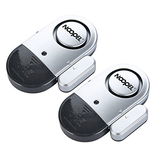 Product Cover Door Window Alarm 2 Pack Noopel Home Security Wireless Magnetic Sensor Burglar Anti-Theft 120DB Alarm with Batteries Included - DIY Easy To Install (2)