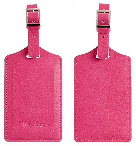 Product Cover Travelambo Leather Luggage Bag Tags (Red 2250 Rose Red)