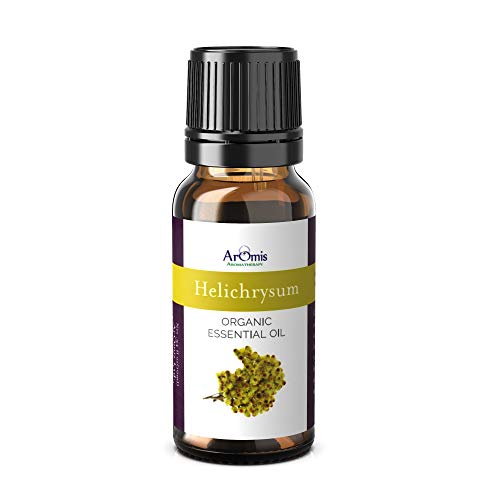 Product Cover ArOmis Helichrysum Italicum Essential Oil - Certified Organic - 100% Pure Therapeutic Grade - 10ml, Undiluted, Natural, Premium, Massage Oil, Oils Perfect for Aromatherapy, Diffuser, Pain & More!