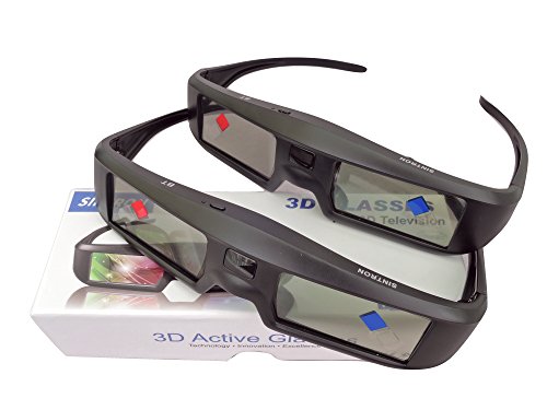 Product Cover 2X 3D Active Shutter Glasses Rechargeable - Sintron ST07-BT for RF 3D TV, 3D Glasses for Sony, Panasonic, Samsung 3D TV, Epson 3D projector, Compatible with TDG-BT500A TDG-BT400A TY-ER3D5MA TY-ER3D4MA