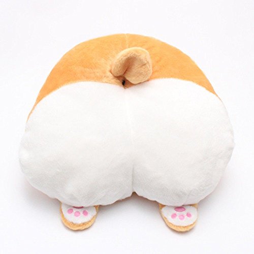 Product Cover ANJUU New Pets Puppy Cute Corgi Butt Throw Pillow Neck Support Pillow Cushion Travel Pillows Animals Stuffed Toy Gifts(42x42cm)