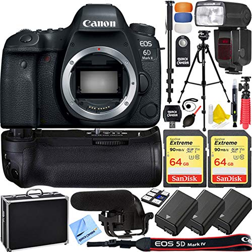 Product Cover Canon EOS 6D Mark II 26.2MP Full-Frame Digital SLR Camera (Body Only) Pro Memory Triple Battery & Grip SLR Video Recording Bundle - Newly Released 2018 Beach Camera