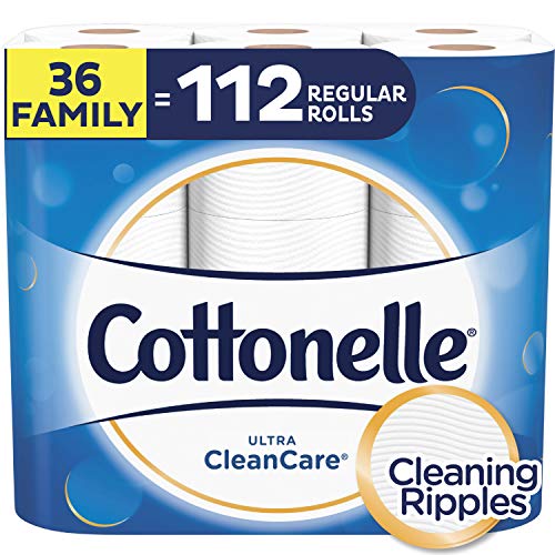 Product Cover Cottonelle Ultra CleanCare Toilet Paper, Strong Bath Tissue, Septic-Safe, 36 Family+ Rolls