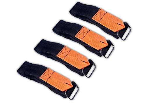 Product Cover Touch Fastener Straps Double Side Tape Extention Universal Straps with Loop - 2 Inch x 36 Inch (4 Pack)