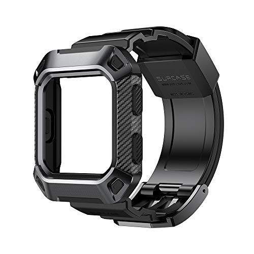 Product Cover SUPCASE [Unicorn Beetle Pro] Rugged Cover Case with Strap Bands for Fitbit Blaze Fitness Smart Watch (Black)