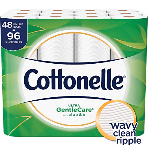 Product Cover Cottonelle Ultra GentleCare Toilet Paper, 48 Double Rolls, Sensitive Bath Tissue with Aloe & Vitamin E