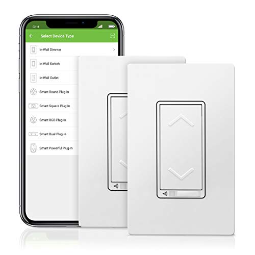 Product Cover TOPGREENER Smart Dimmer Switch, UL Listed, Neutral Wire Required, Single Pole, No Hub Required, Works with Amazon Alexa and Google Assistant, TGWF500D 2 Pack