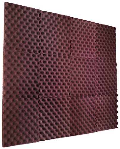 Product Cover New Level 12 Pack - All Burgundy Acoustic Panels Studio Foam Egg Crate 1