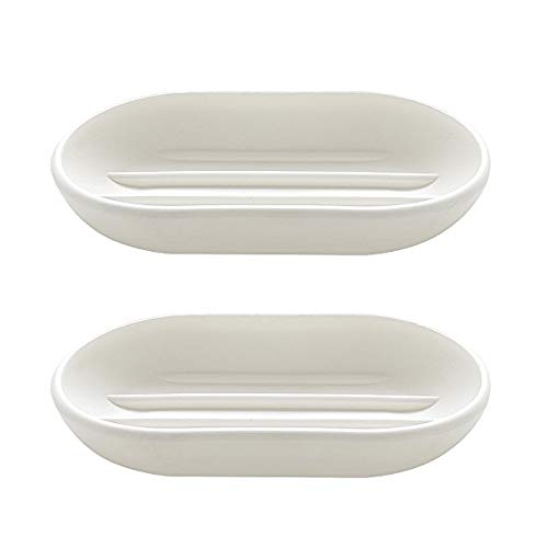 Product Cover Homeyes Plastic Soap Dish for Shower Bathroom Kitchen-White