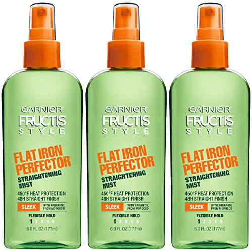 Product Cover Garnier Fructis Style Flat Iron Perfector Hair Straightening Mist, 6 Ounce Bottle, 3 Count