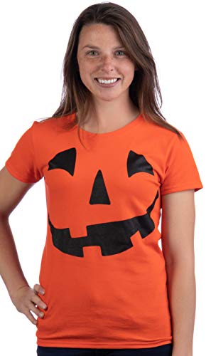 Product Cover Jack O' Lantern Pumpkin Ladies' T-Shirt/Easy Halloween Costume Fun Tee